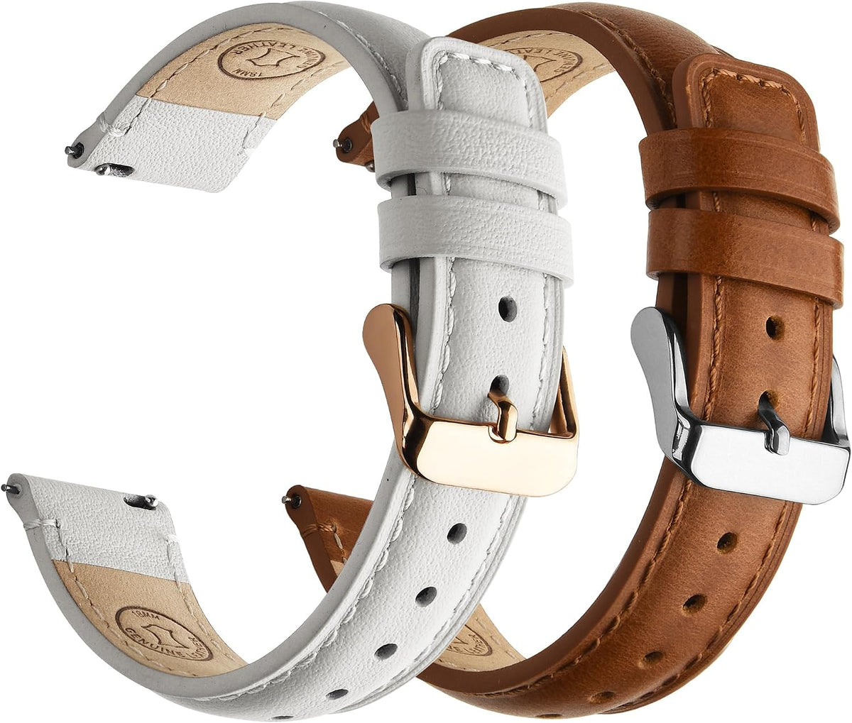 Fullmosa - Correas de reloj de piel de liberación rápida de 0.709 in para