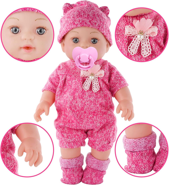 DONTNO Muñeca de bebé de 12 pulgadas con ropa y accesorios, Set de...
