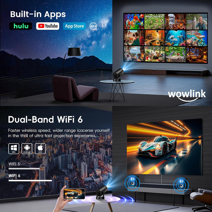 [Aplicaciones integradas y actualizado 2026] Mini proyector con WiF...