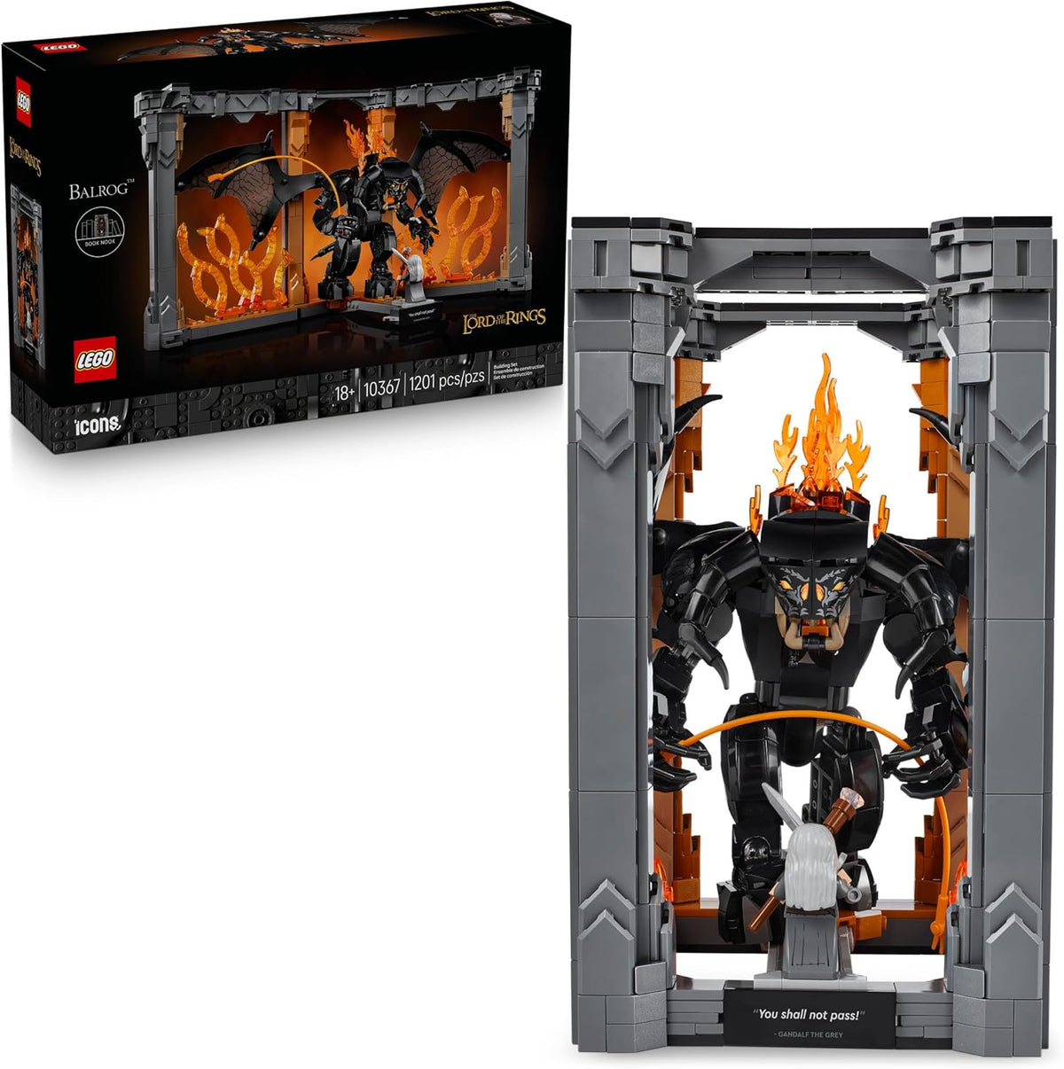LEGO Icons The Lord of the Rings Balrog Book Nook Kit -