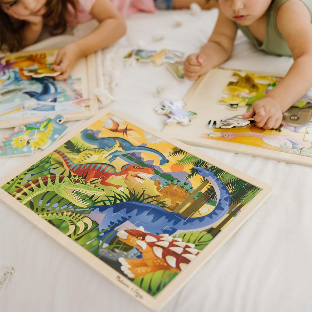 Melissa & Doug Jigsaw Puzzle Bundle (Dinosaur,Safari y Ocean)