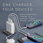 Kensington Adaptador de corriente USB-C GaN, cargador rápido con entrega de energía para portátiles, tabletas y teléfonos inteligentes, Blanco