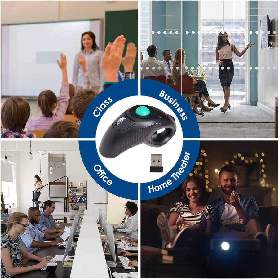 EIGIIS Ratón USB de mano ergonómico Trackball 2.4G Ratones DPI de v...