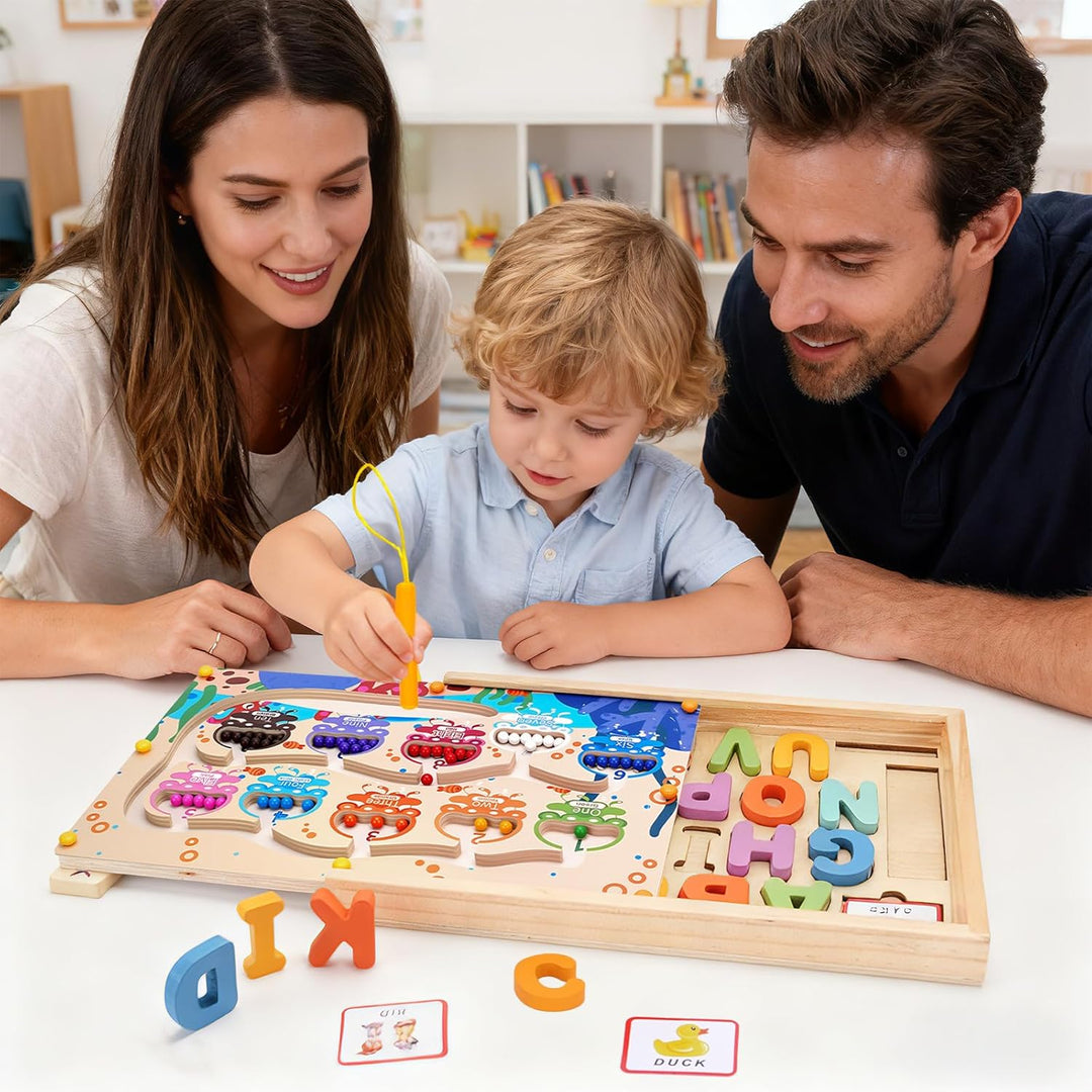 LIOKLICK Juguetes Montessori de madera 4 en 1 con caja de