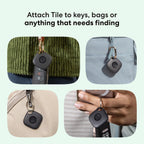 Life360 Tile - Rastreador Bluetooth, buscador de llaves y localizador de artículos para llaves, bolsas y más. Buscador de teléfonos. Compatible con iOS y Android. Paquete de 2 (negro)