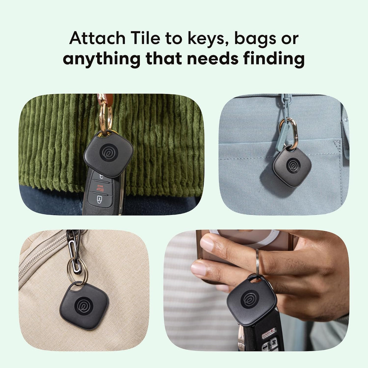 Life360 Tile - Rastreador Bluetooth, buscador de llaves y localizador de artículos para llaves, bolsas y más. Buscador de teléfonos. Compatible con iOS y Android. Paquete de 2 (negro)