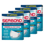 SEA-BOND Sellos adhesivos para prótesis, originales, superiores, 30, Parte superior, paquete de de 4