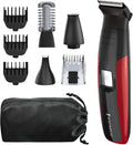 Remington All-in-one + Body Multigroomer 5000, negro y rojo, juego de 10