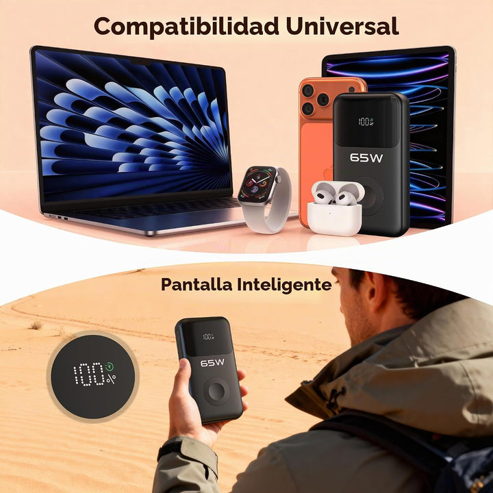 PANDUK Power Bank 20000mAh 65W - Cargador portátil para Apple Watch...