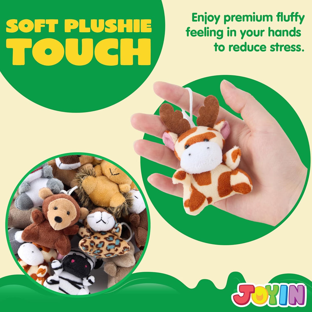 JOYIN 24 piezas de mini juguetes de peluche de animales de safari (...