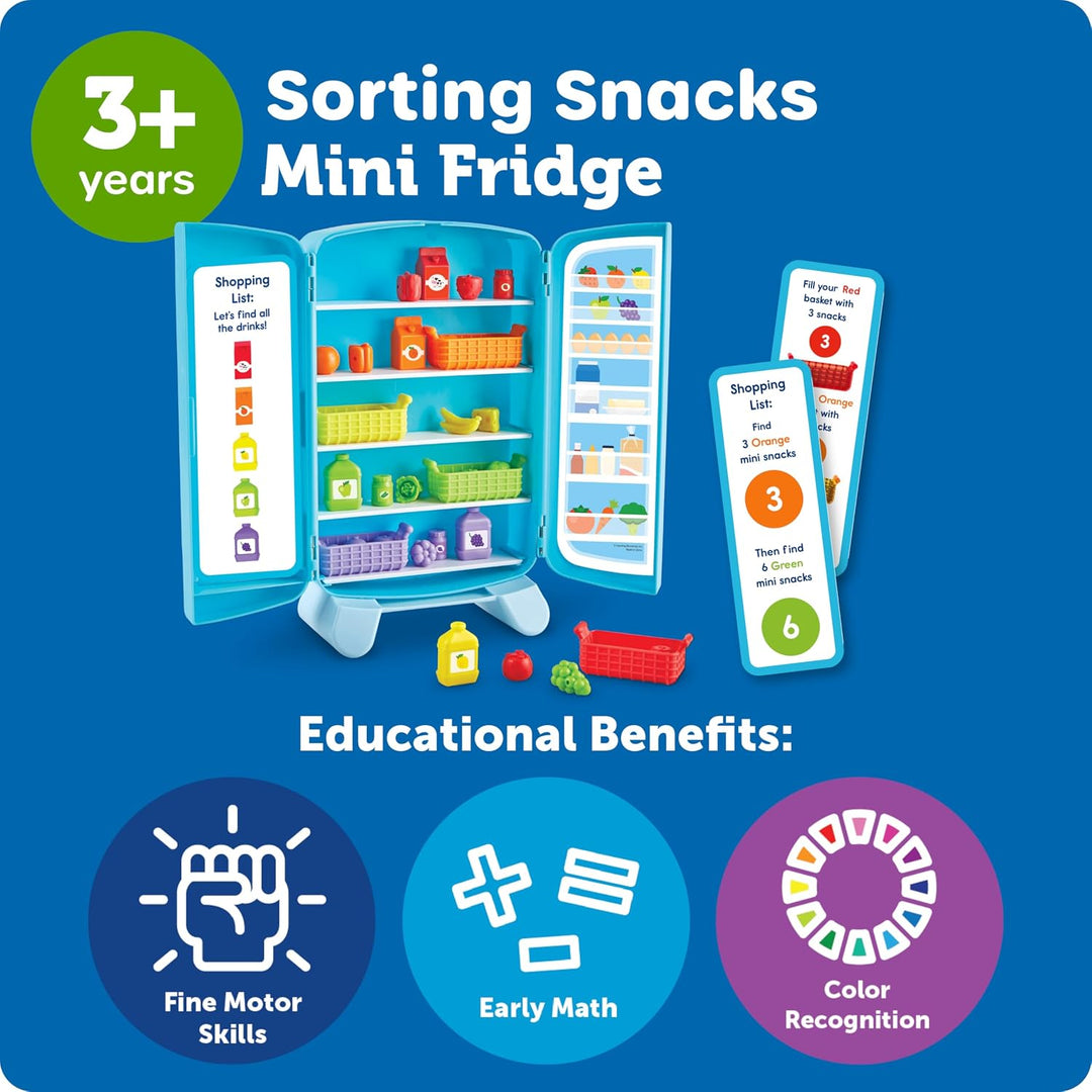 Learning Resources Sorting Snacks Mini Fridge - Comida de juguete,...