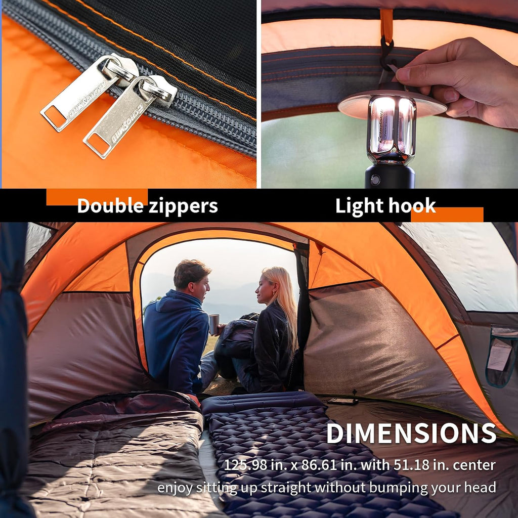 EchoSmile Tienda de campaña desplegable para 2/4/6 personas, fácil instalación, cúpula resistente al agua, portátil con bolsa de transporte
