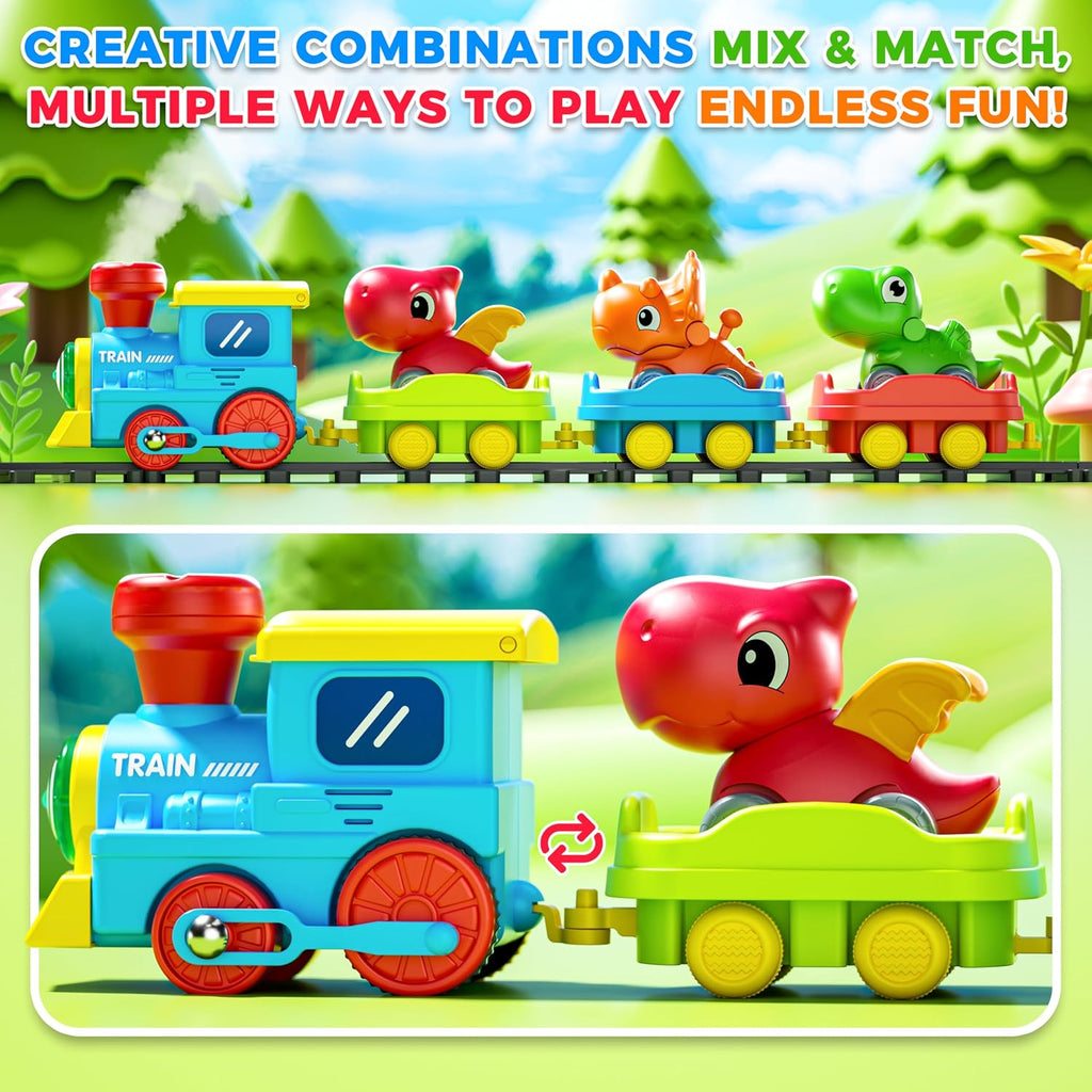 Juego de tren Stay Fun para niños pequeños con vapor, música