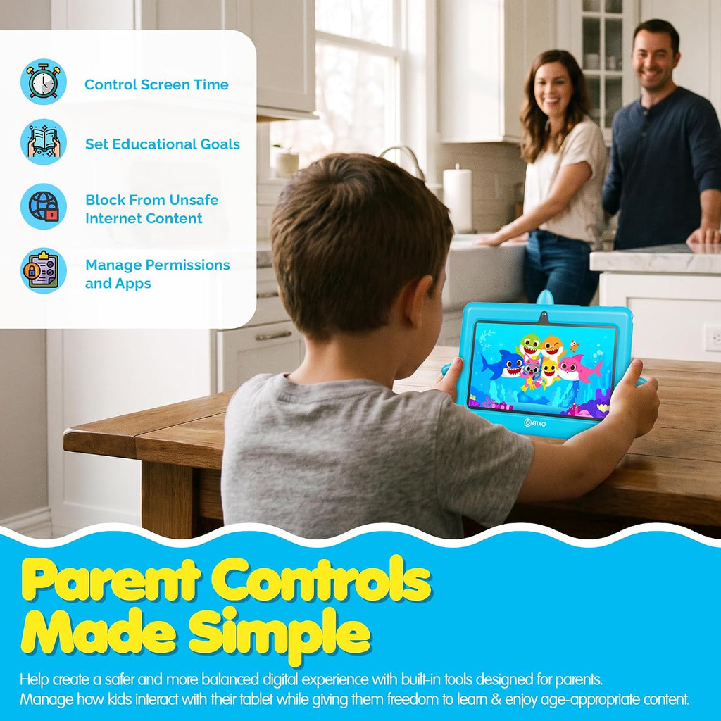 Contixo Paquete de tabletas para niños de 7 pulgadas, aplicaciones de