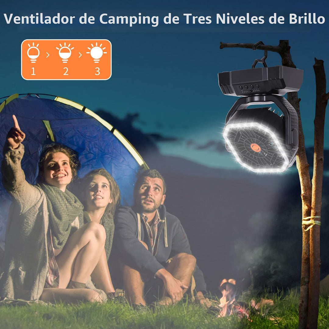 AVV Ventilador de camping recargable portátil de alta velocidad de...