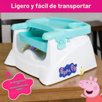 Asiento Elevador Peppa Pig con Bandeja, Silla de Comedor para Niños para Mesa de Cocina con Bandeja Ajustable, Portavasos y Correas de Seguridad, Portátil, Fácil de Limpiar, Se Ajusta a la Mayoría de