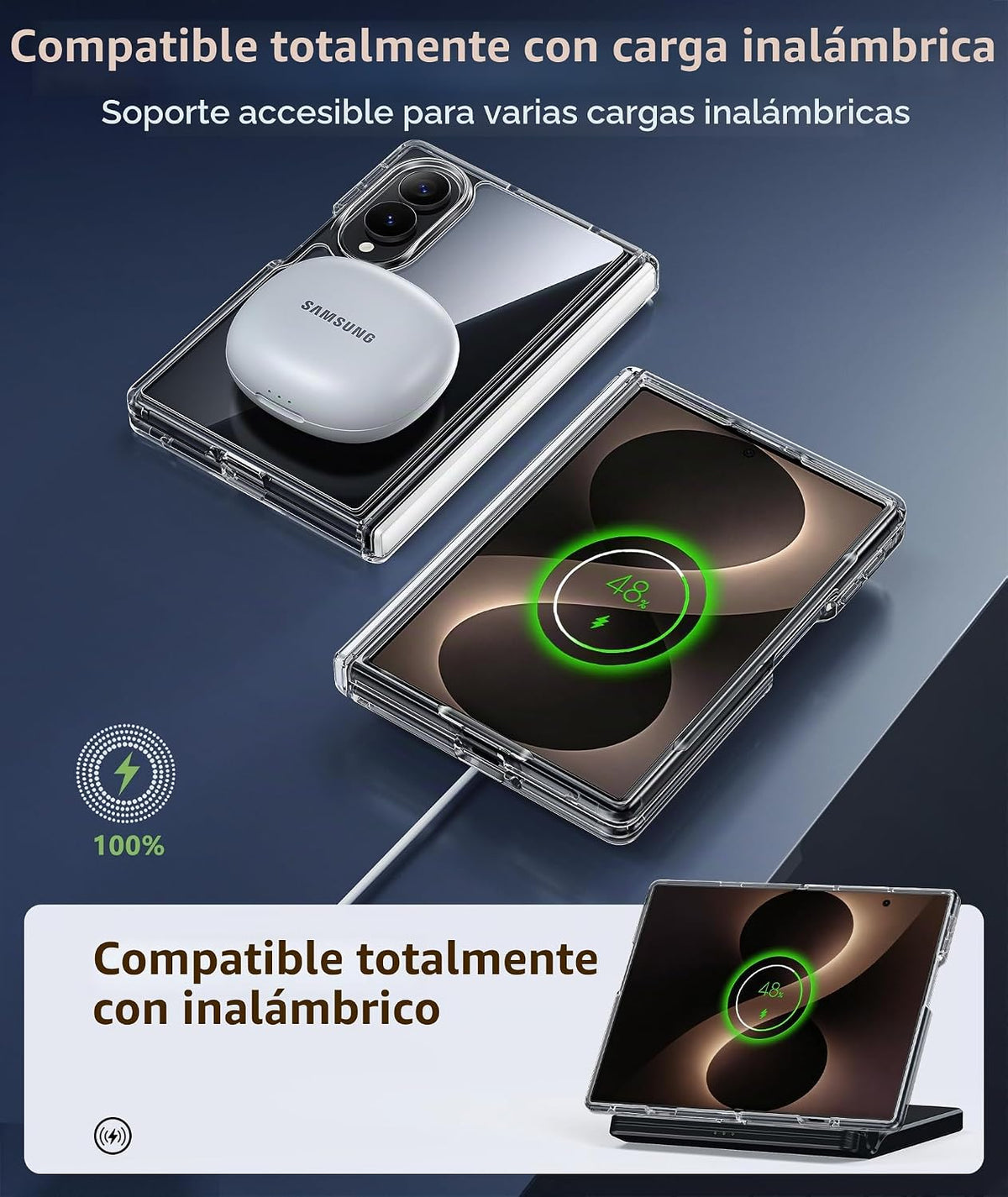 FNTCASE Funda transparente para Samsung Galaxy Z-Fold-8, protección