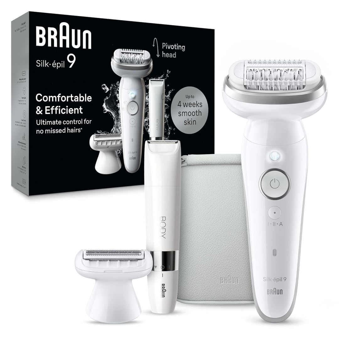 Braun Depiladora Silk-épil 9, cabezal pivotante, húmedo y seco, inc...