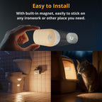 Luz Nocturna Recargable con Sensor de Movimiento, Funciona con Pilas de 1500mAh, Luz LED Adhesiva para Armario, Luminosidad Ajustable de 1-80LM para Baño, Cocina, Escaleras, Pasillo, 3 Paquetes