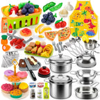 Accesorios de cocina de juego de simulación, 130 piezas de juguetes de
