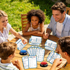 Juego de peleas familiar con 2 zumbadores de respuesta, divertido juego de cartas de preguntas para preguntas y preguntas para la noche de juegos familiares, reuniones de vacaciones, fiestas y