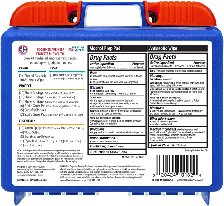 Be Smart Get Prepared Kit de primeros auxilios de 110