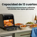 Chefman Horno freidora de aire 5 en 1 de 12 cuartos de galón con temporizador digital, pantalla táctil y 12 ajustes preestablecidos, horno de convección de encimera de tamaño familiar, piezas aptas para lavavajillas