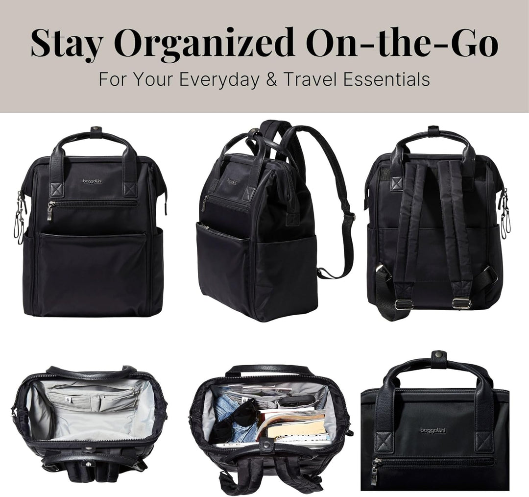 Baggallini Mochila Soho para mujer, Negro, talla única