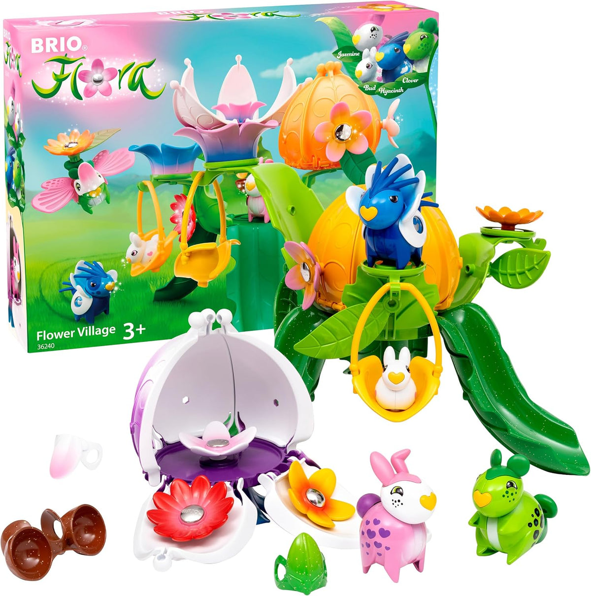 BRIO Flora Flower Village - Juego interactivo de construcción y decoración de 25 piezas para un juego imaginativo abierto, a partir de 3 años
