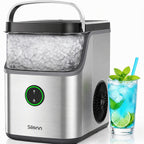 Silonn Nugget - Encimera para hacer hielo con 33 libras diarias para el hogar, cocina y oficina