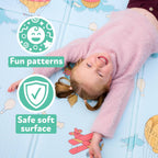 Nuby Alfombra de juego plegable reversible para bebé, 77 pulgadas x 58