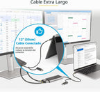 StarTech Adaptador USB-C y USB-A a HDMI dual, 2X 4K 60Hz, DisplayLink, TAA