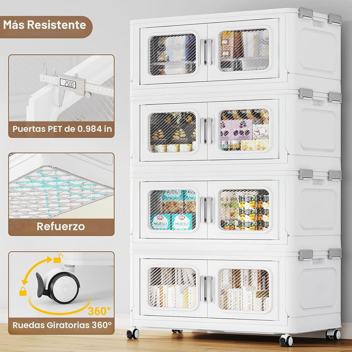 BROVIEW Contenedor de almacenamiento apilable extra grande de 300 cuartos