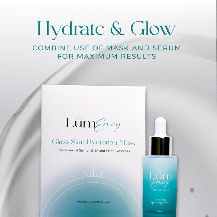 LúmEnvy - Máscara facial de vidrio para la piel, ADN de salmón (PDR...