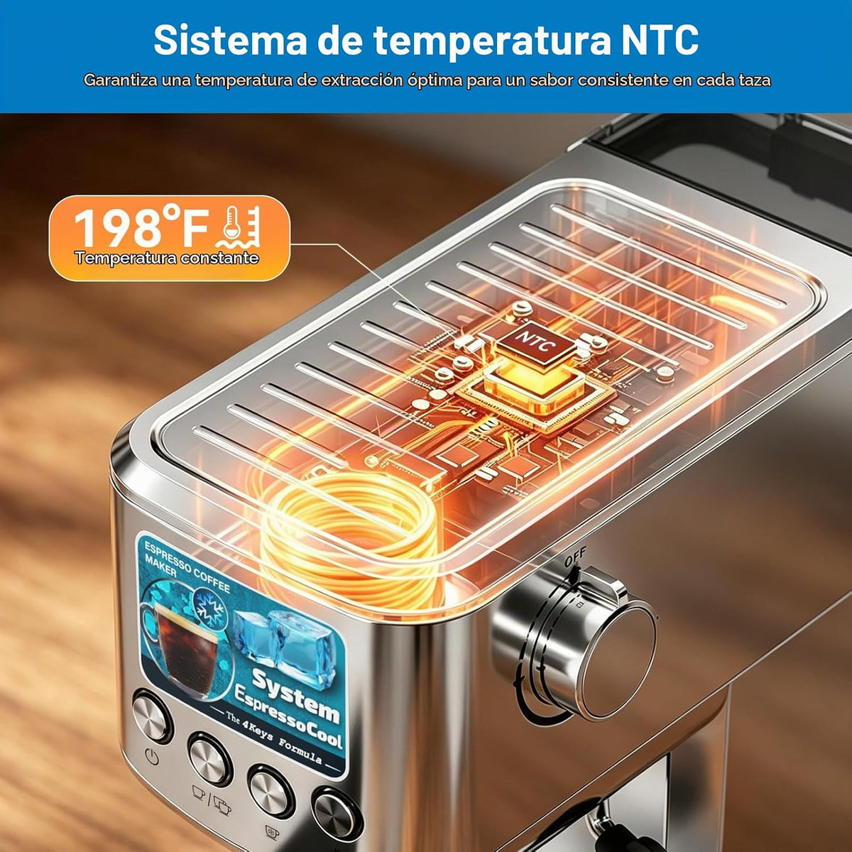 XIXUBX Máquina de café expreso en frío con espumador de leche, gris
