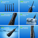 Nicwell - Irrigador dental inalámbrico con puntas para hilo dental...