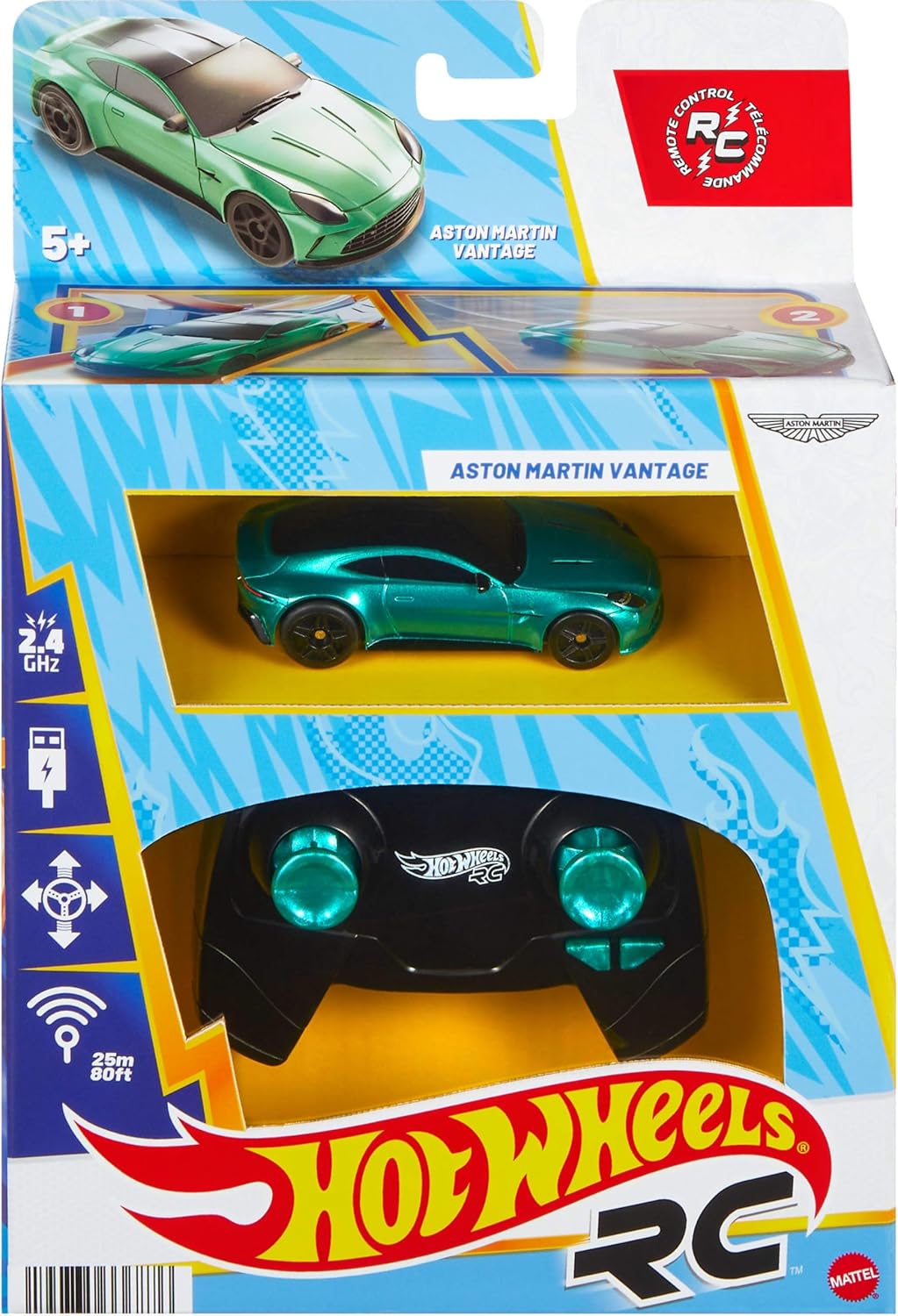 Hot Wheels Vehículo RC 164 Escala Aston Martin Vantage