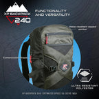 Mochila XP 240 ligera y robusta, diseñada para detectores de metales, 8 bolsillos