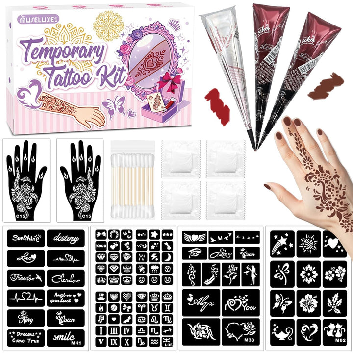 Kit de tatuaje temporal para adolescentes y adultos, 3 pastas de ta...