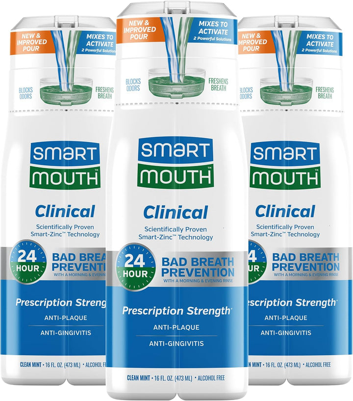 SmartMouth - Enjuague bucal clínico activado con zinc, menta limpia...