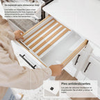 Organizador extensible para cajones de especias, bambú blanco