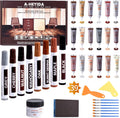 Kit de reparación de muebles de madera, juego de 39, kit de reparación de arañazos para suelo, relleno de madera, kit de reparación de muebles, marcadores de madera para rasguños, manchas agujeros, retoque cualquier madera, madera dura, laminado, puerta