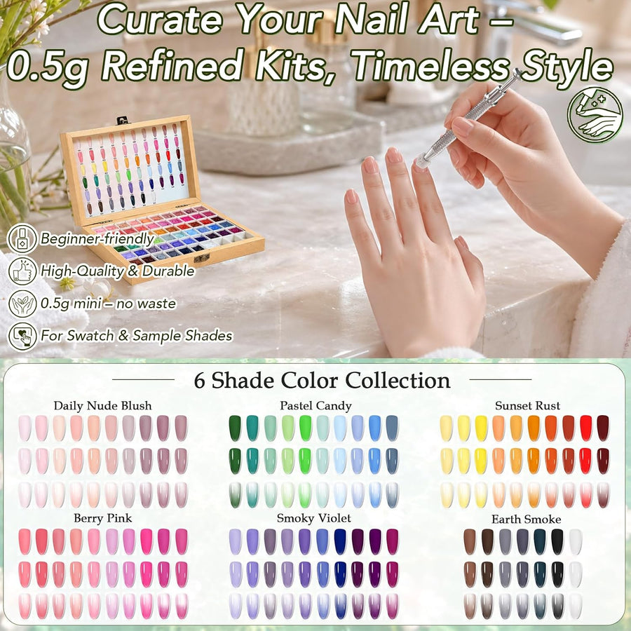 GZIXBDA Paleta de esmaltes de gel y herramientas de 57 colores | Pi...
