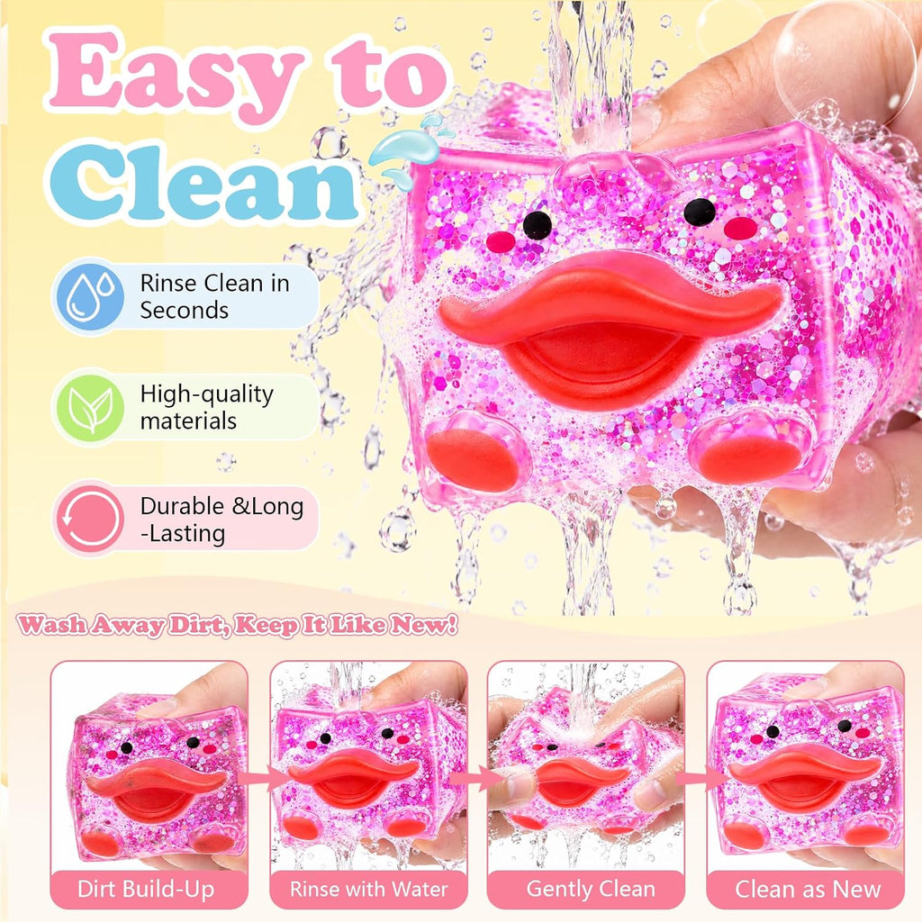 4 piezas novedoso cubo de pato 3D, juguete para ansiedad blando con