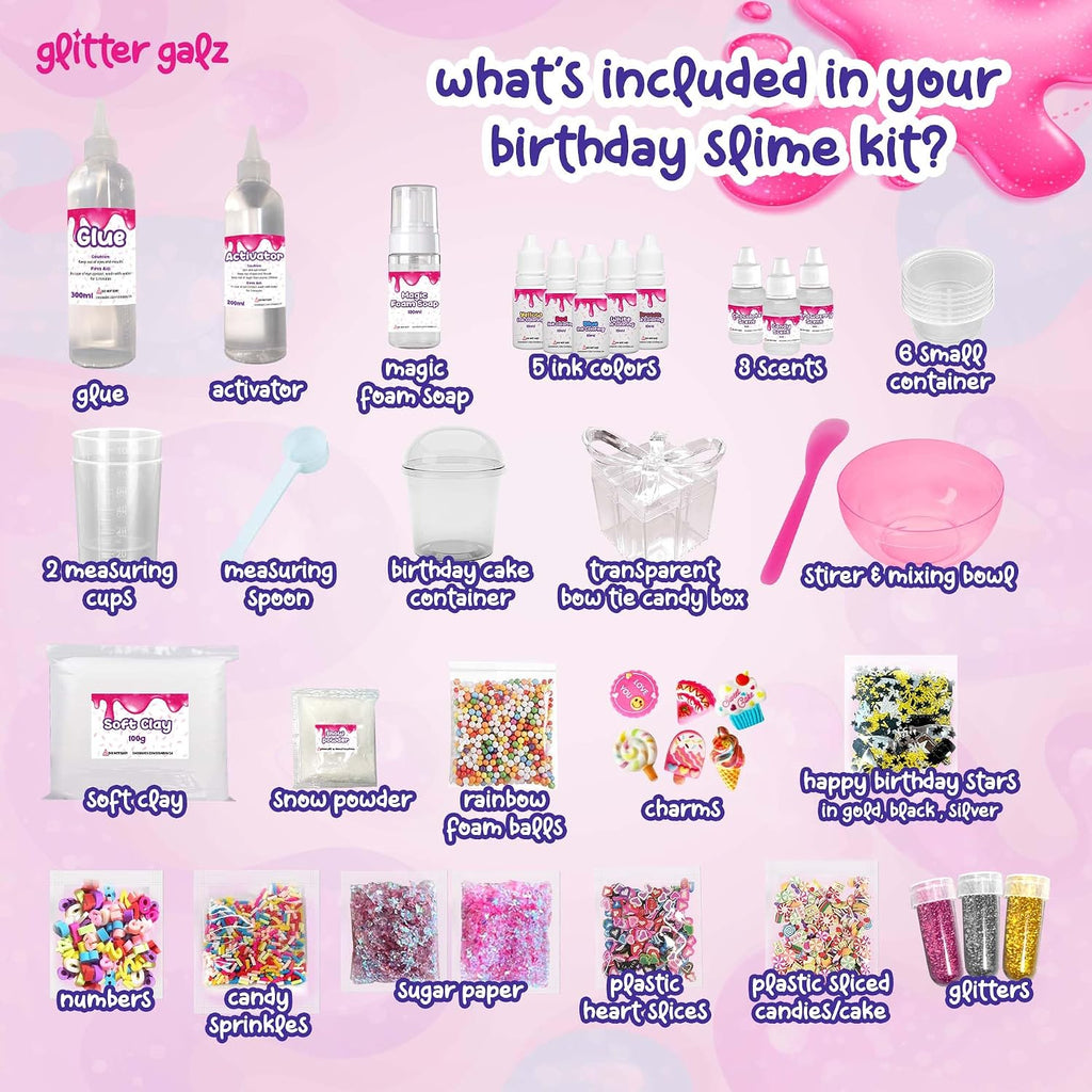 DIY Slime Making Kit, 42-Pc Birthday Kit para niñas de 8 a 12 años