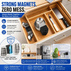 Juego de tazas y cucharas medidoras magnéticas, tazas de acero inoxidable