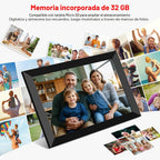 Frameo Marco de fotos digital WiFi de 10.1 pulgadas, marco de fotos digital de 32 GB con pantalla táctil IPS HD de 1280 x 800, montaje en pared con rotación automática, fácil de compartir fotos/videos