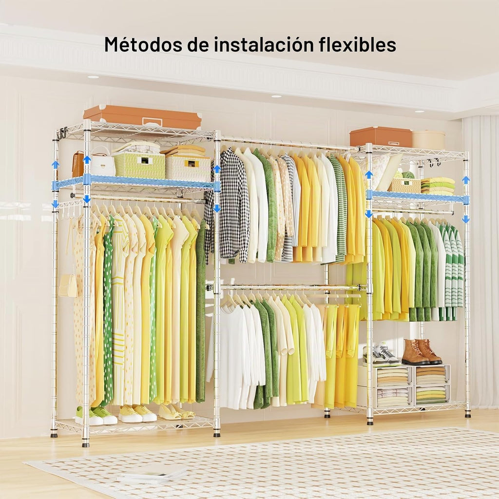 Estante resistente de la ropa del armario E1, 6 niveles de