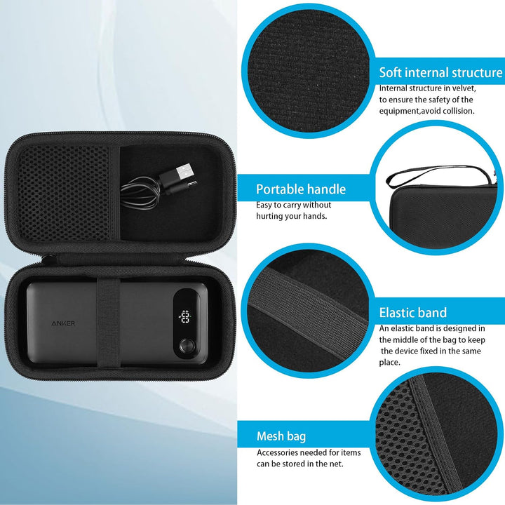 khanka Estuche de viaje para cargador portátil Anker 20000mAh, colo...