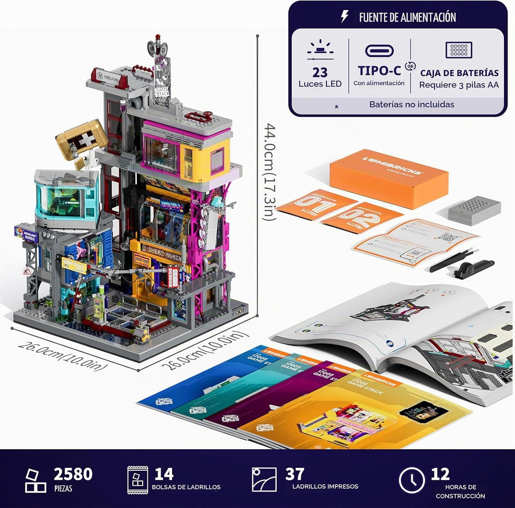 Lumibricks Cyberpunk Game Stack Lighting-Building-Bricks Set - 2580 Pcs